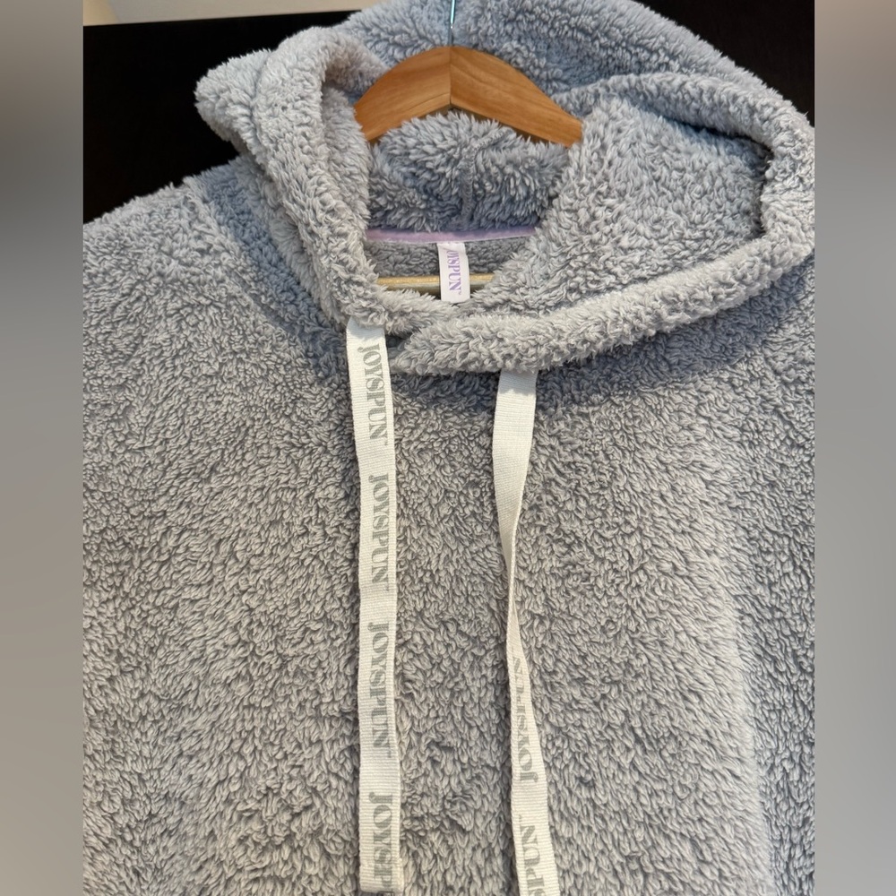 JOYSPUN Cozy Gray Hooded Fleece Robe/Snuggie - Picture 6 of 9